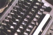 Selective focus photograph of a typewriter